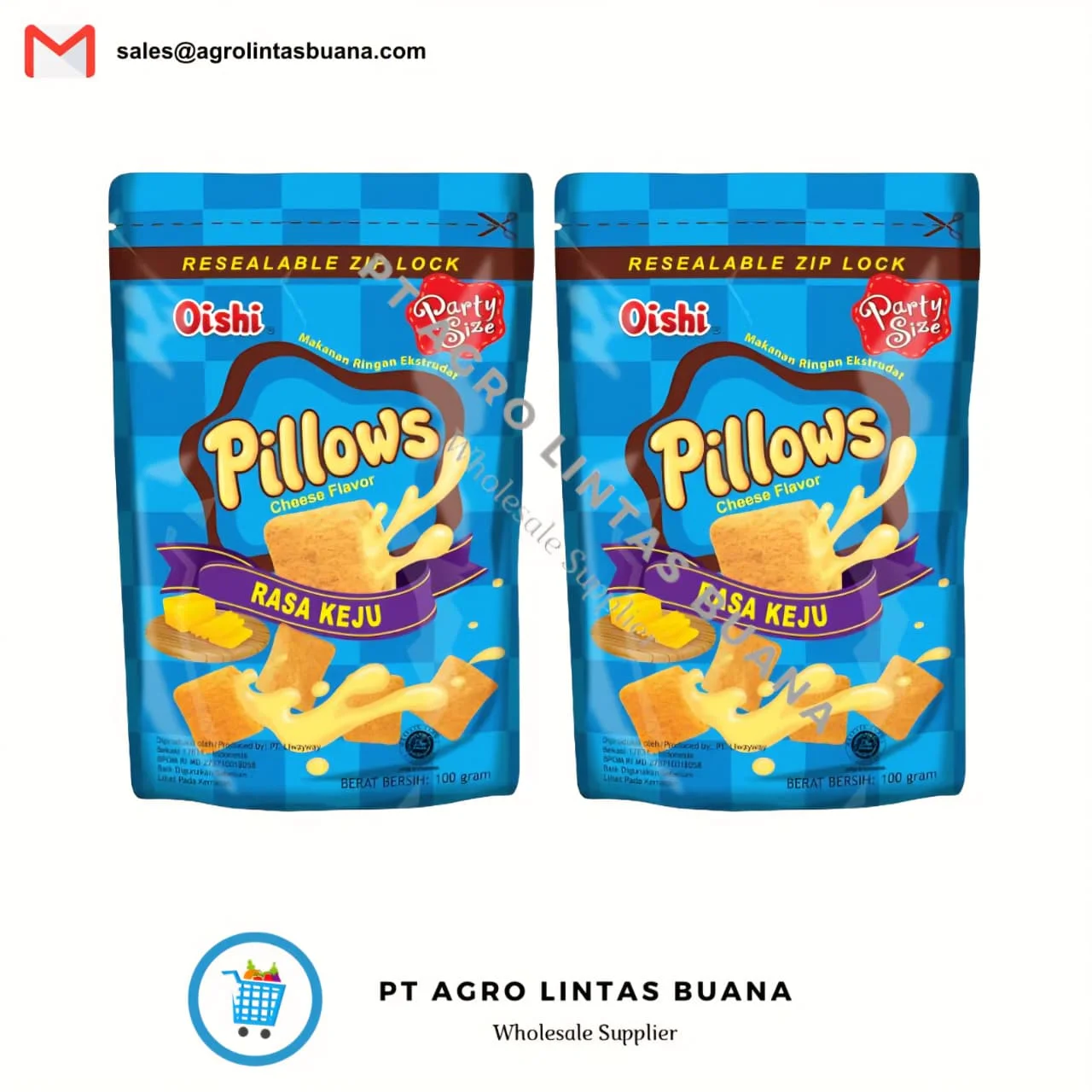 Oishi Pillows Cheese Filled Crackers Party Size